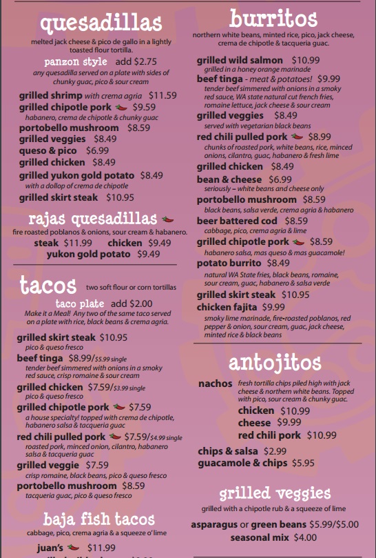 Ooba Tooba Menu - Image 1